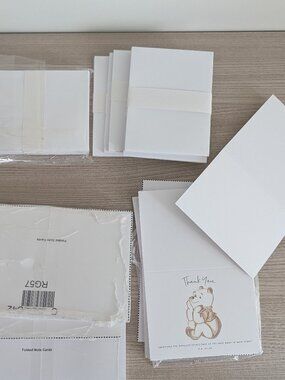 100 X Blank Winnie the Pooh Thank You Cards